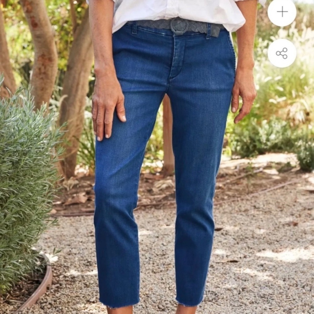 Frank & Eileen Wicklow Italian Performance Denim Cropped Chinos SZ 6 Minimalist